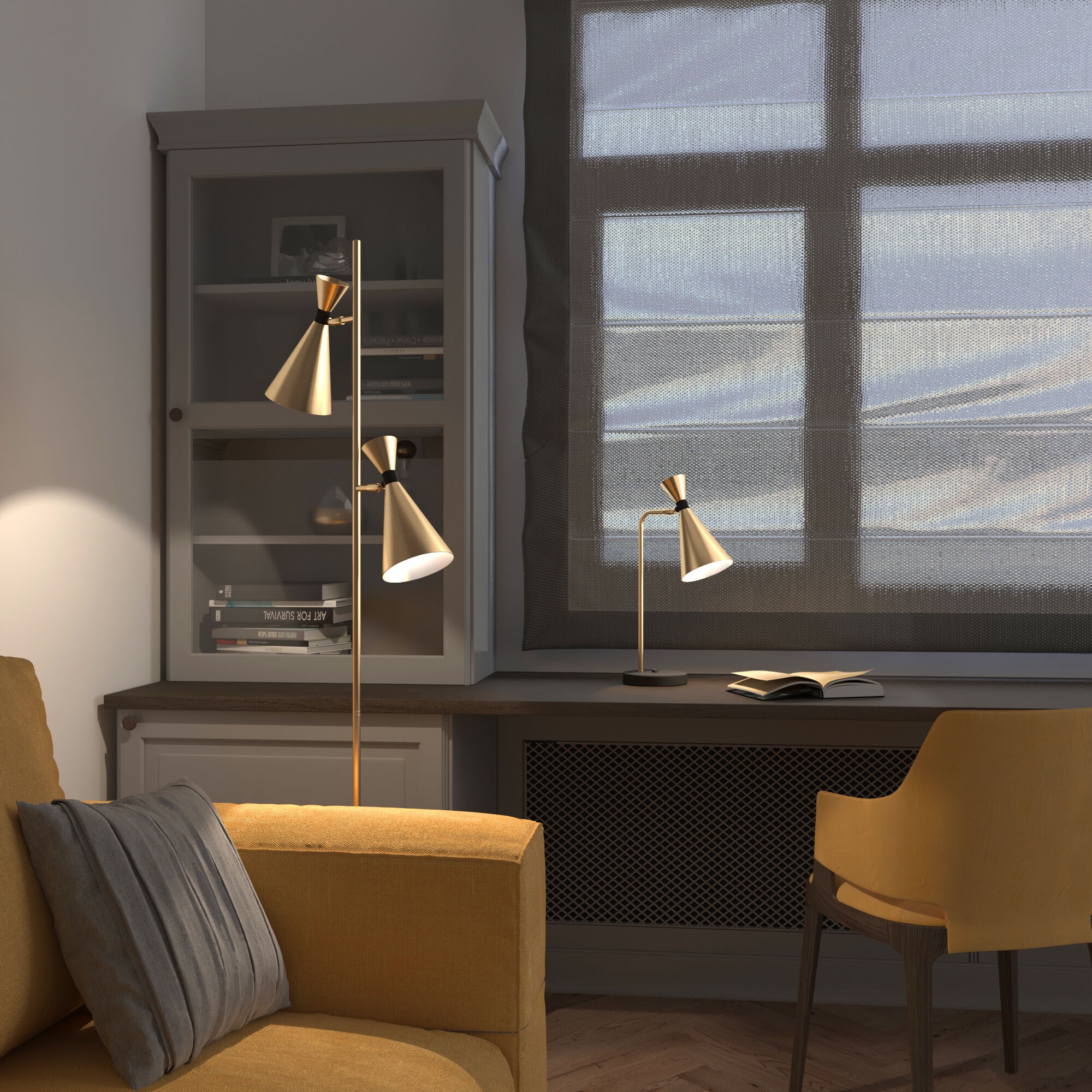 Настольная лампа Bogate's 01109/1 латунь / черный