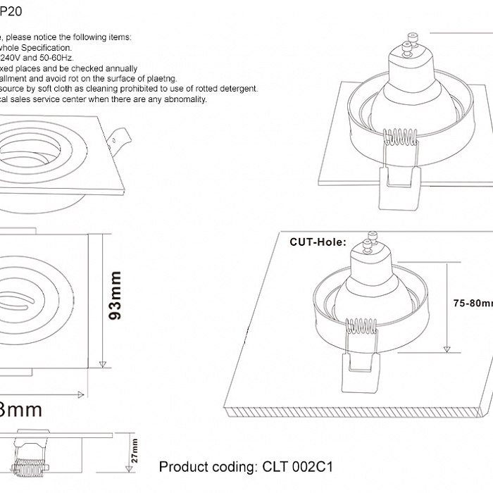 Светильник Crystal Lux CLT 002C1 BL
