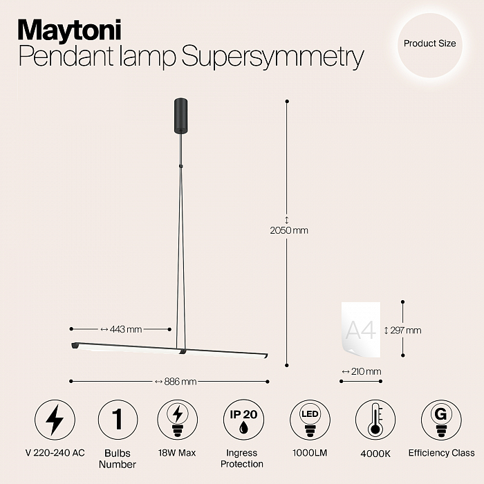 Светильник Maytoni P096PL-L11BK1