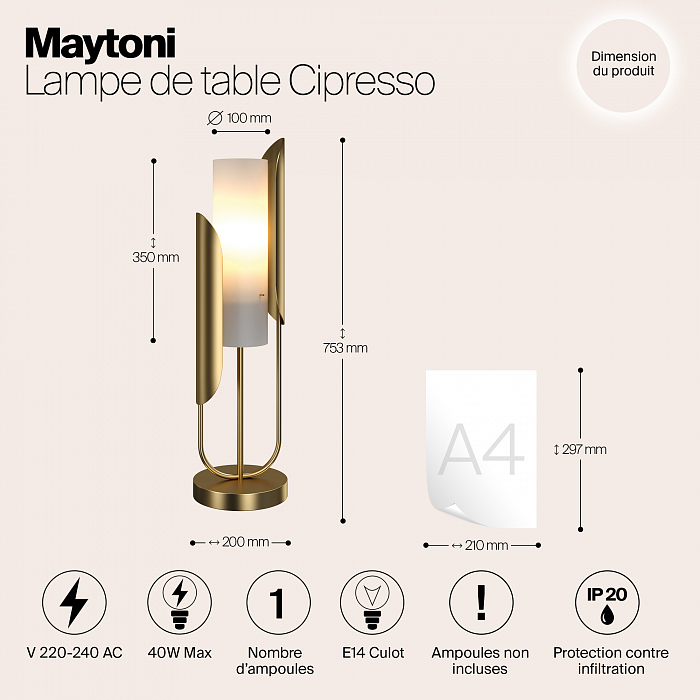 Настольная лампа интерьерная Maytoni Z014TL-01G